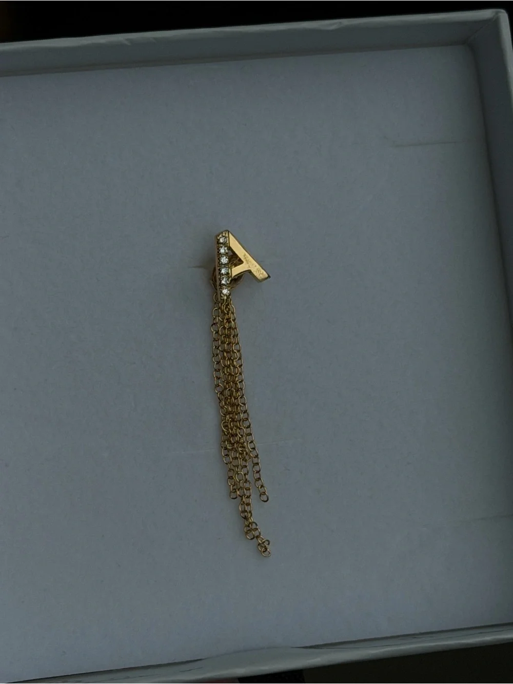 BRAND NEW - Oak and Luna Inez Initial Chain Earring - “A”